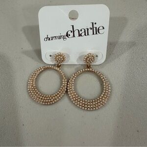 NWT Charming Charlie Gold Hoop Earrings